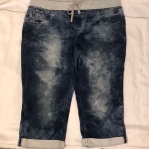 Soft knit knee length jean Justice shorts